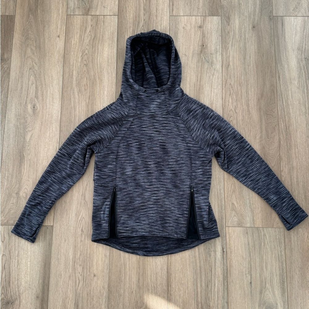 Athleta Charcoal Striped Pullover - Size Small